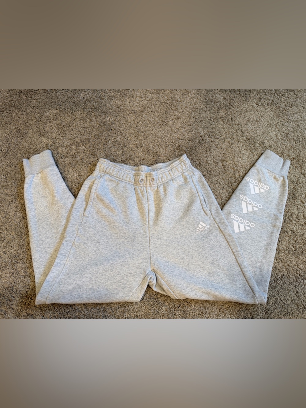 adidas Gray Track Ankle Zip Joggers XS